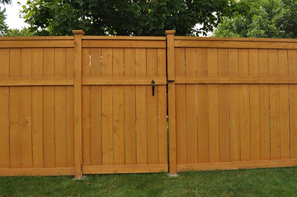 Close board fencing with acorn tops - supplied and installed in Manchester by Manchester Fencing