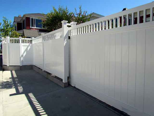 new fence, decking and concrete foundation
